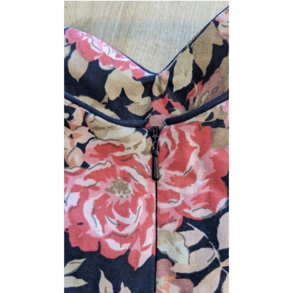 Vintage 90's Laura Ashley floral off the shoulder knee length dress 8 - Picture 7 of 9